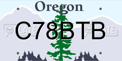 C78BTB Oregon License Plate