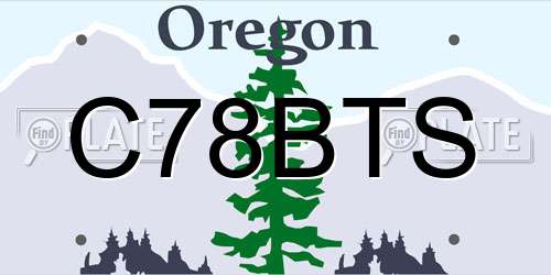 C78BTS Oregon License Plate
