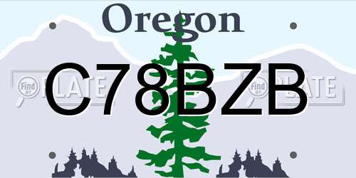 C78BZB Oregon License Plate