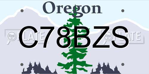 C78BZS Oregon License Plate