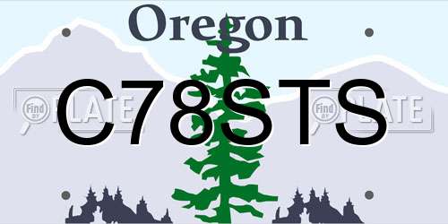 C78STS Oregon License Plate
