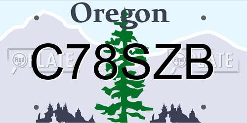 C78SZB Oregon License Plate