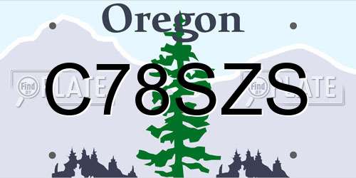 C78SZS Oregon License Plate