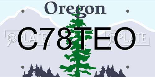 C78TEO Oregon License Plate