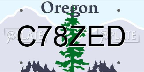 C78ZED Oregon License Plate