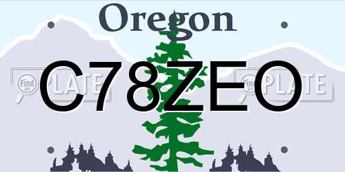 C78ZEO Oregon License Plate