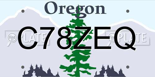 C78ZEQ Oregon License Plate
