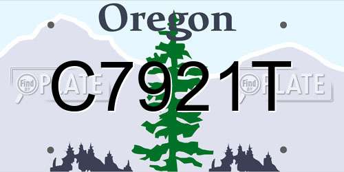 C7921T Oregon License Plate
