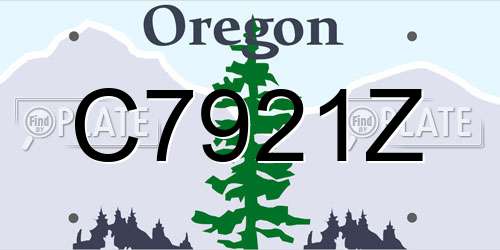 C7921Z Oregon License Plate