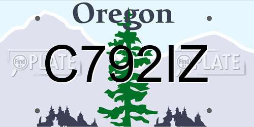 C792IZ Oregon License Plate