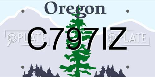 C797IZ Oregon License Plate