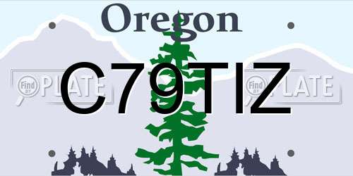 C79TIZ Oregon License Plate