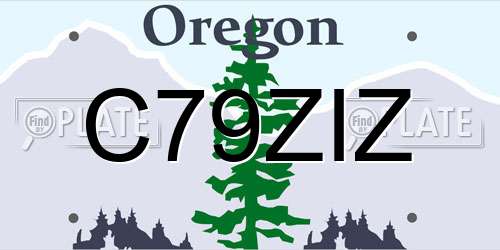C79ZIZ Oregon License Plate