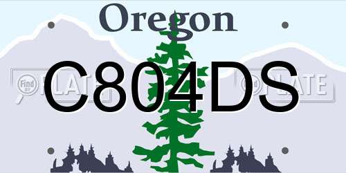 C804DS Oregon License Plate