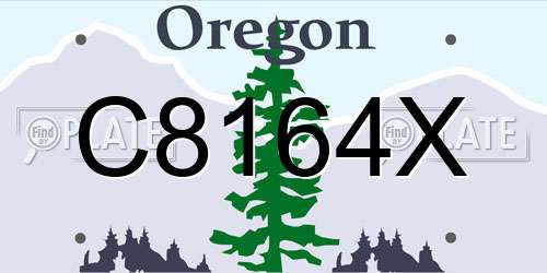 C8164X Oregon License Plate