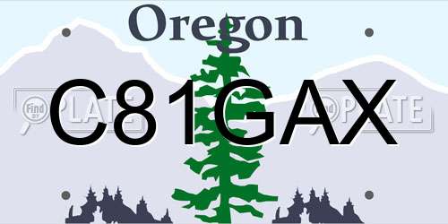 C81GAX Oregon License Plate