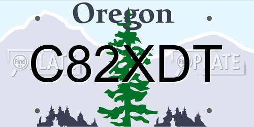 C82XDT Oregon License Plate
