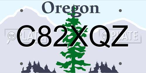 C82XQZ Oregon License Plate