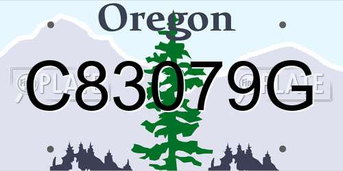 C83079G Oregon License Plate
