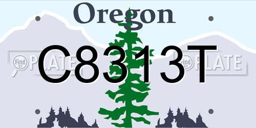 C8313T Oregon License Plate