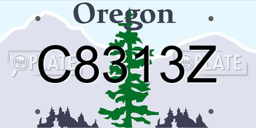 C8313Z Oregon License Plate