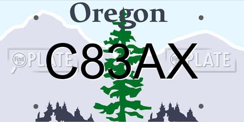 C83AX Oregon License Plate