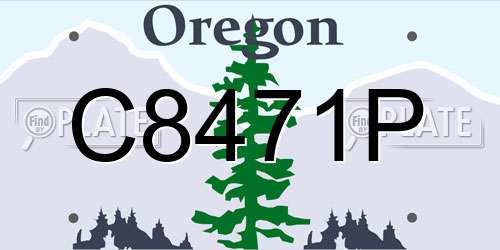 C8471P Oregon License Plate