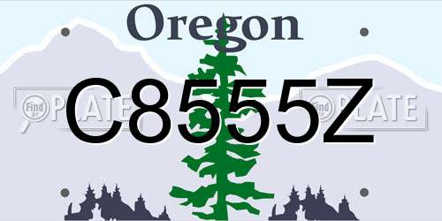 C8555Z Oregon License Plate