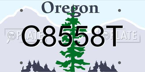 C8558T Oregon License Plate