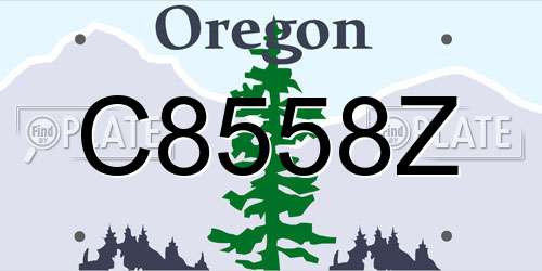C8558Z Oregon License Plate