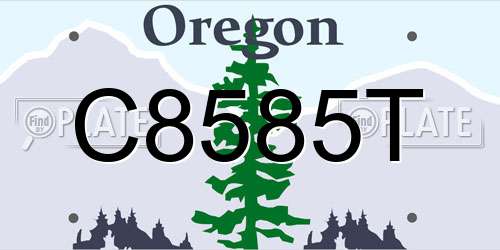 C8585T Oregon License Plate