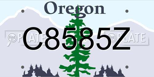 C8585Z Oregon License Plate