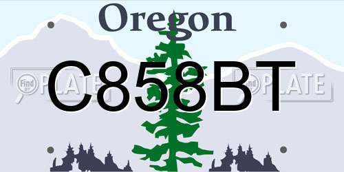 C858BT Oregon License Plate