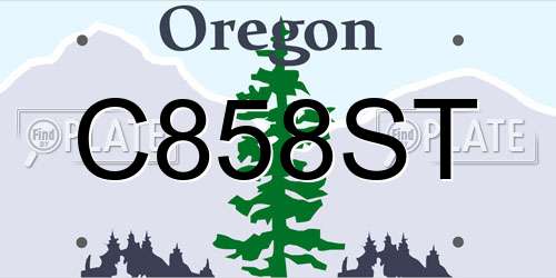 C858ST Oregon License Plate