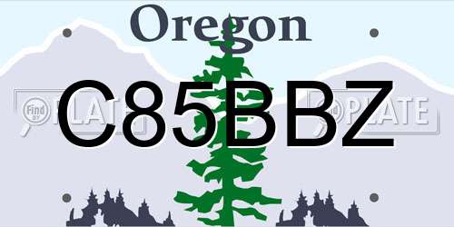 C85BBZ Oregon License Plate