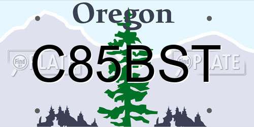 C85BST Oregon License Plate