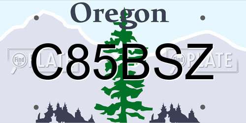 C85BSZ Oregon License Plate