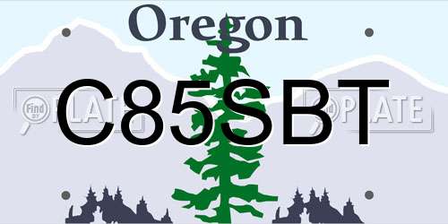 C85SBT Oregon License Plate