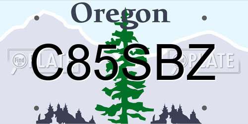 C85SBZ Oregon License Plate