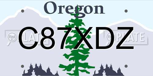 C87XDZ Oregon License Plate