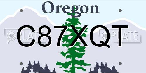 C87XQT Oregon License Plate