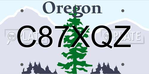 C87XQZ Oregon License Plate