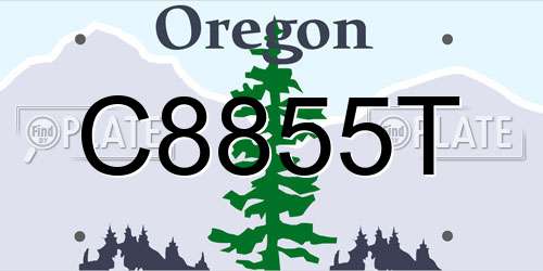 C8855T Oregon License Plate