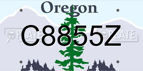 C8855Z Oregon License Plate
