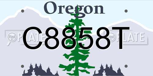 C8858T Oregon License Plate