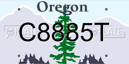 C8885T Oregon License Plate