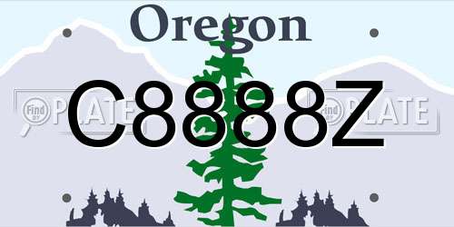 C8888Z Oregon License Plate