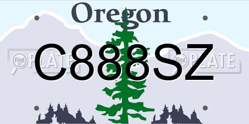 C888SZ Oregon License Plate