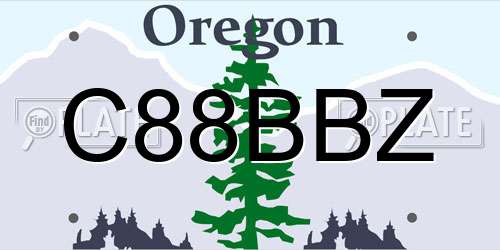 C88BBZ Oregon License Plate