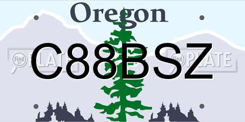 C88BSZ Oregon License Plate
